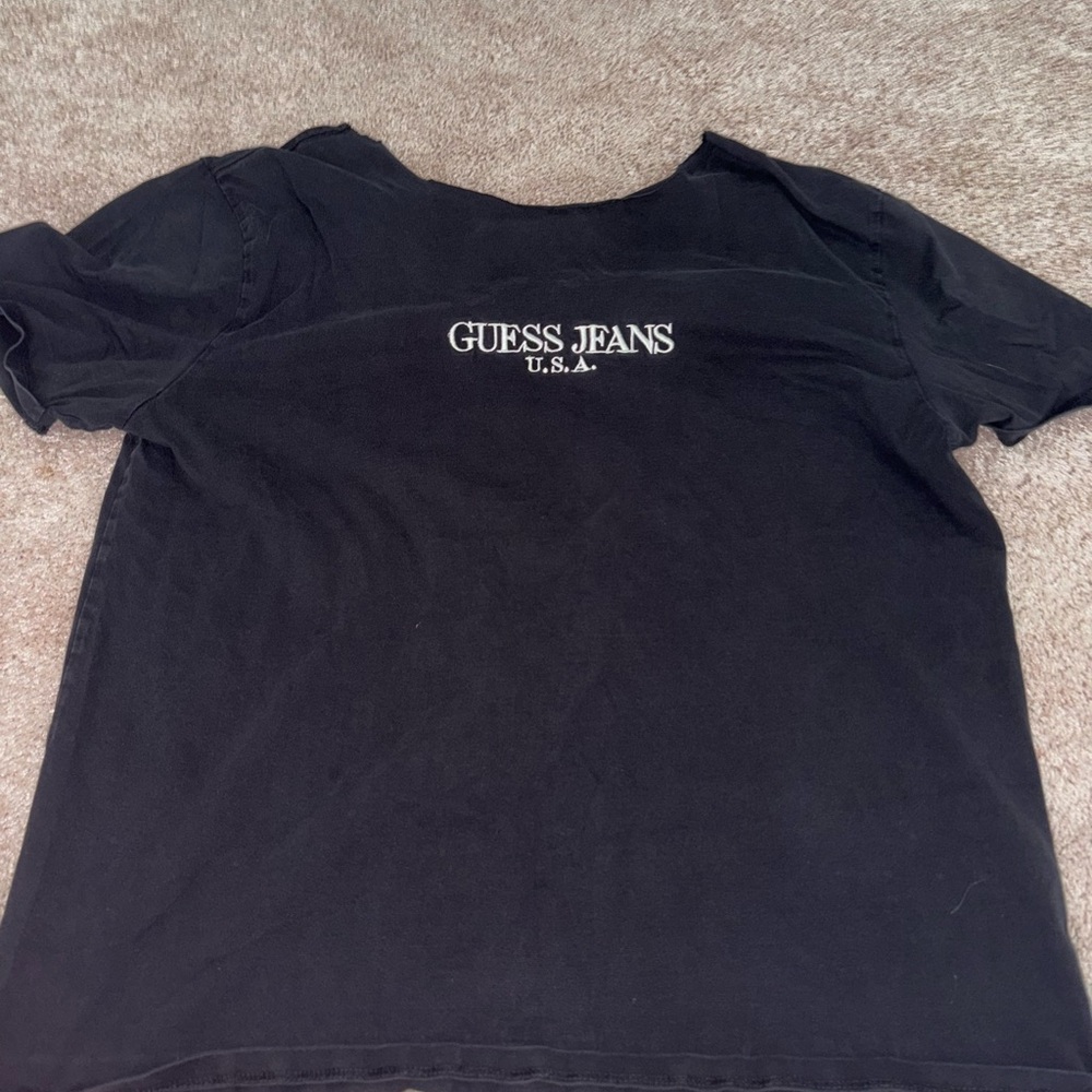 Guess Jeans Charcoal Tee with White Logo